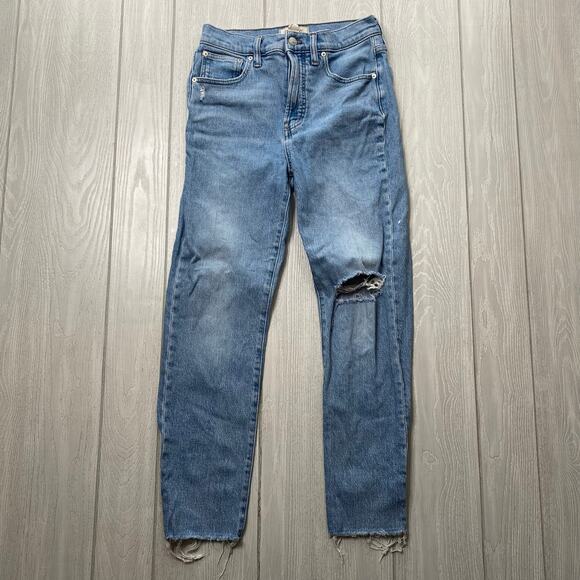 Madewell Women's Light Blue Denim Distressed The Perfect Vintage Jeans Size 27 - Picture 1 of 14